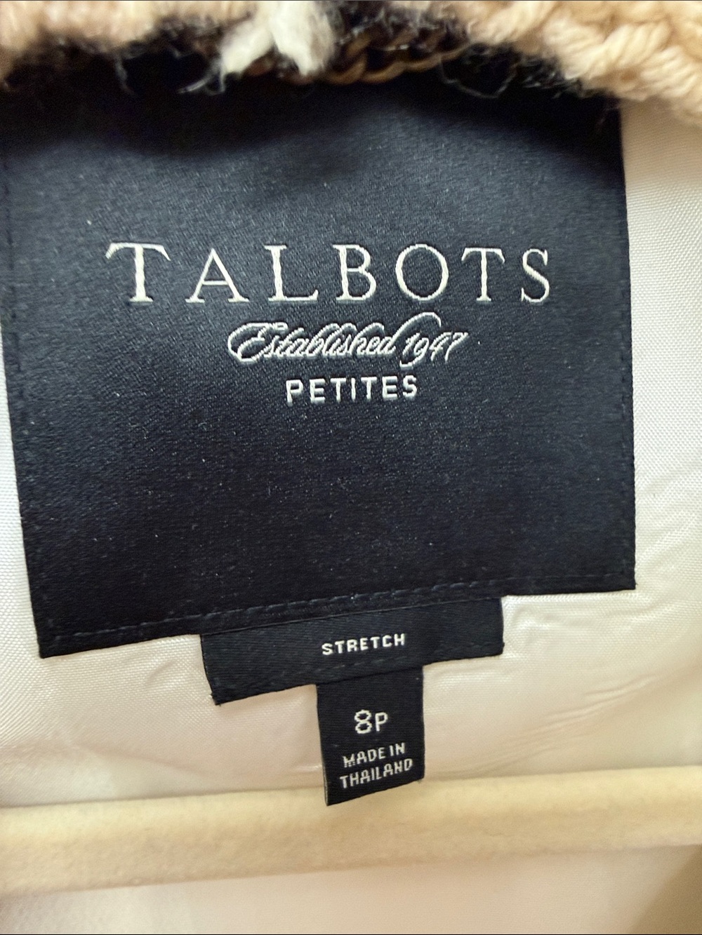 Talbots Black and Cream Petite Jacket - Stretch